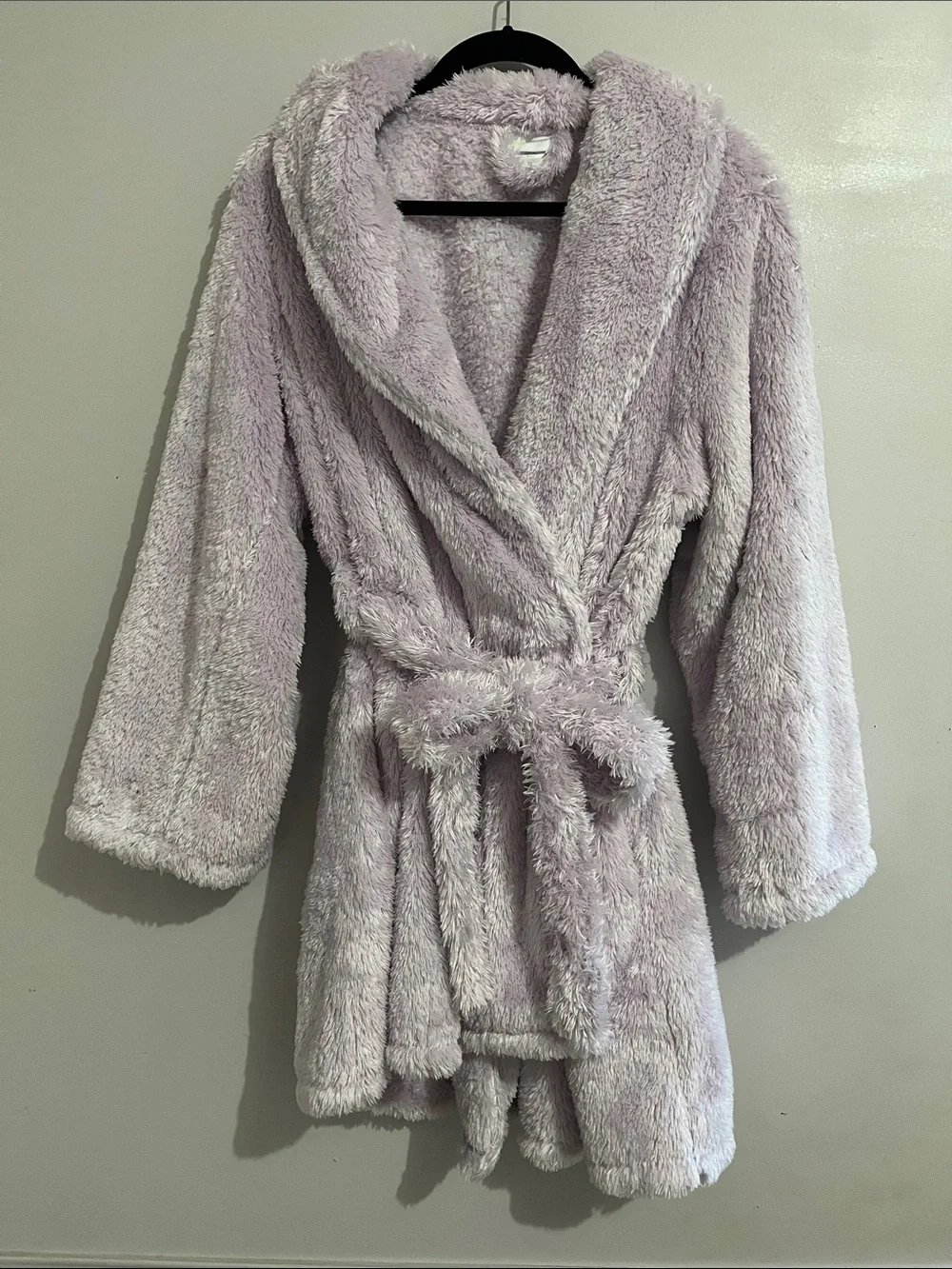 Capelli of New York Lavender Plush Hooded Robe women’s XL